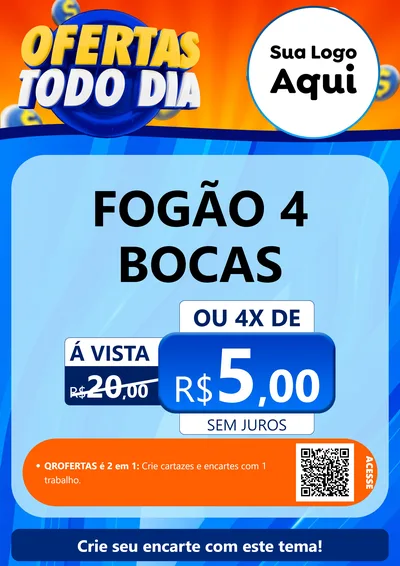 Modelo de Cartaz para Cartaz A4 Vertical com o tema Ofertas Todo Dia para Móveis e Eletro