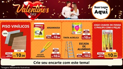 Modelo de TV para TV Horizontal com o tema Valentine's Day para Material para Construção