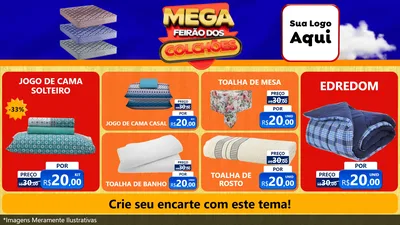 Modelo de TV para TV Horizontal com o tema Mega Feirão dos Colchões para Cama, Mesa e Banho
