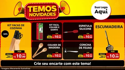 Modelo de TV para TV Horizontal com o tema Temos Novidades para Utilidades Domésticas