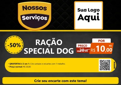 Modelo de Cartaz para Cartaz A4 Horizontal com o tema Nossos Serviços para Pet Shop