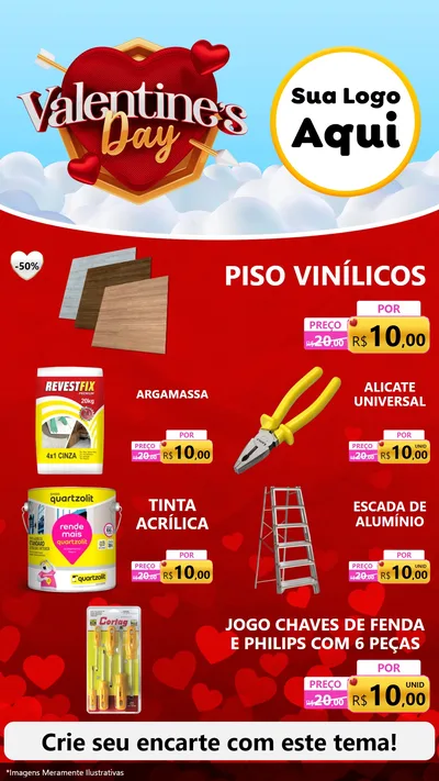 Modelo de TV para TV Vertical com o tema Valentine's Day para Material para Construção