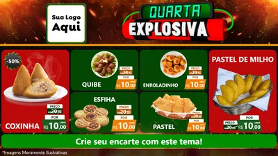 Modelo de TV para TV Horizontal com o tema Quarta Explosiva para Salgadaria