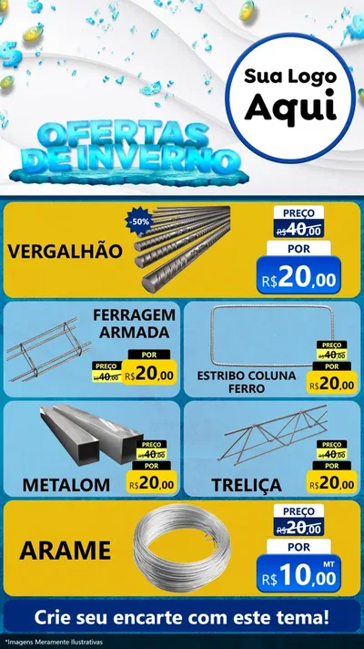 Modelo de TV para TV Vertical com o tema Ofertas de Inverno para Ferragens