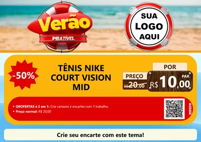 Modelo de Cartaz para Cartaz A4 Horizontal com o tema Verão Imbatível para Calçados