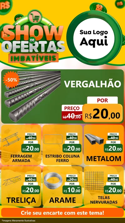 Modelo de Rede Social para Stories com o tema Show de Ofertas Imbatíveis para Ferragens