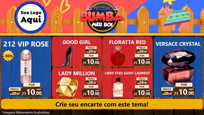 Modelo de TV para TV Horizontal com o tema Festival Bumba Meu Boi para Perfumes