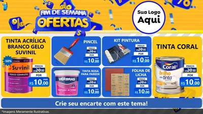 Modelo de TV para TV Horizontal com o tema Fim de Semana de Ofertas para Tintas e Ferramentas