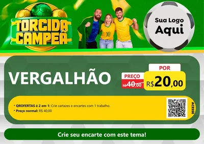 Modelo de Cartaz para Cartaz A4 Horizontal com o tema Torcida Campeã - Copa para Ferragens