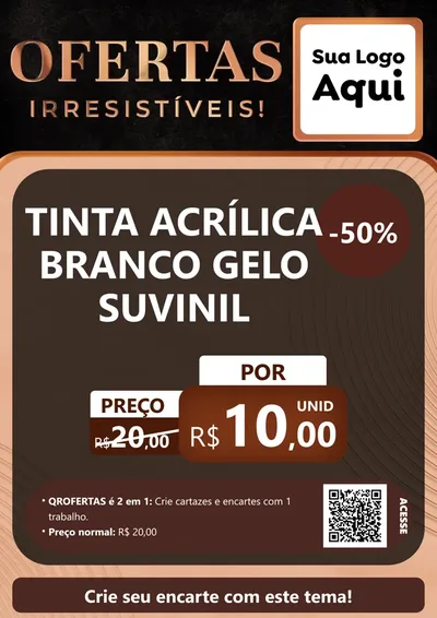 Modelo de Cartaz para Cartaz A4 Vertical com o tema Ofertas Irresistíveis! para Tintas e Ferramentas