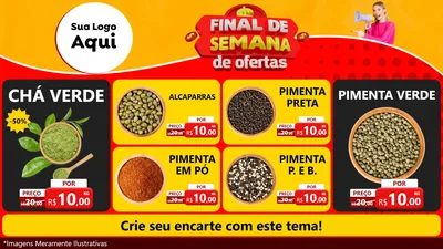 Modelo de TV para TV Horizontal com o tema Final de Semana de Ofertas para Produtos Naturais