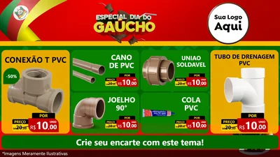 Modelo de TV para TV Horizontal com o tema Especial Dia do Gaúcho para Tubos e conexões