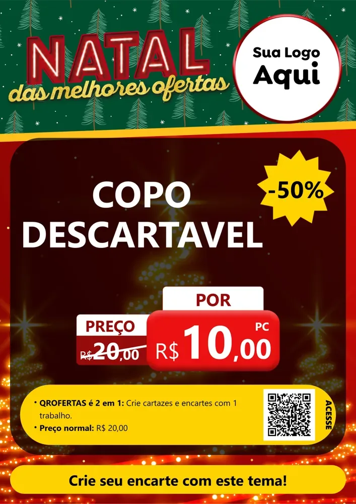 Modelo de Cartaz para Cartaz A4 Vertical com o tema Natal das Melhores Ofertas para Embalagens