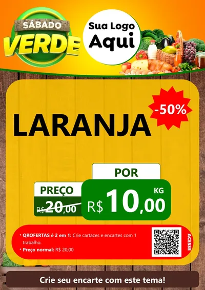 Modelo de Cartaz para Cartaz A4 Vertical com o tema Sábado Verde para Hortifrúti