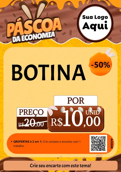 Modelo de Cartaz para Cartaz A4 Vertical com o tema Páscoa da Economia para Agropecuária