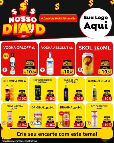Modelo de Rede Social para Feed Instagram com o tema Nosso Dia D para Distribuidora de bebidas