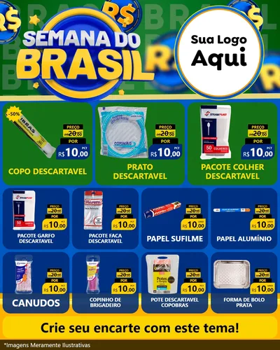 Modelo de Rede Social para Feed Instagram com o tema Semana Do Brasil para Embalagens