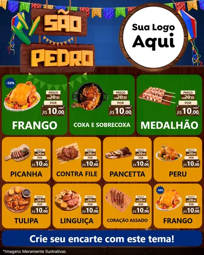 Modelo de Rede Social para Feed Instagram com o tema São Pedro para Assados