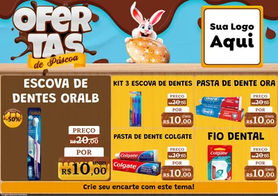 Modelo de Encarte para Encarte A4 Horizontal com o tema Ofertas de Páscoa para Higiene Pessoal