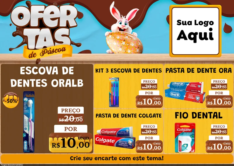 Modelo de Encarte para Encarte A4 Horizontal com o tema Ofertas de Páscoa para Higiene Pessoal