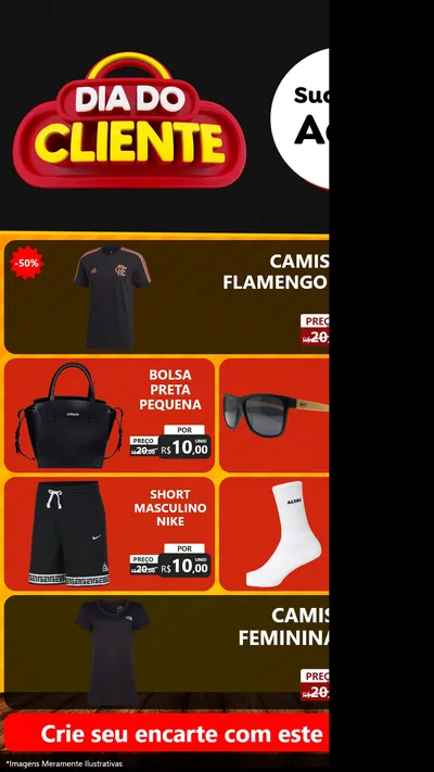 Modelo de TV para TV Vertical com o tema Dia do Cliente para Roupas e acessórios