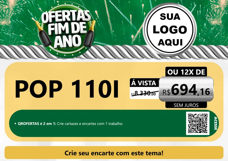 Modelo de Cartaz para Cartaz A4 Horizontal com o tema Ofertas Fim de Ano para Concessionaria de Motos