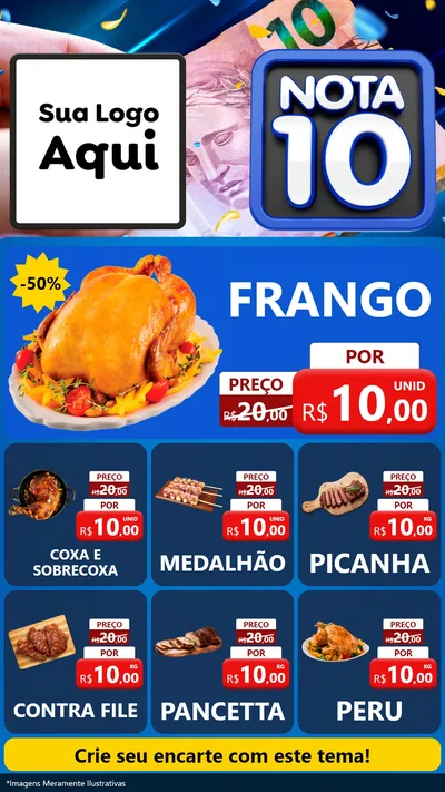 Modelo de Rede Social para Stories com o tema Nota 10 para Assados
