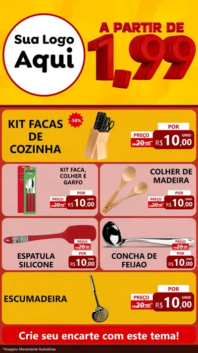 Modelo de TV para TV Vertical com o tema A Partir de Um e Noventa e Nove - 1,99 para Utilidades Domésticas