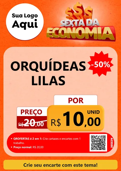 Modelo de Cartaz para Cartaz A4 Vertical com o tema Sexta da Economia para Floricultura e jardim