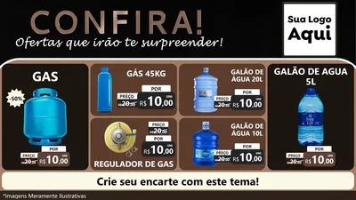 Modelo de TV para TV Horizontal com o tema Confira! Ofertas que irão te surpreender! para Água e gás