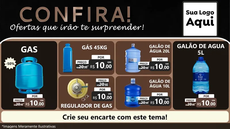 Modelo de TV para TV Horizontal com o tema Confira! Ofertas que irão te surpreender! para Água e gás