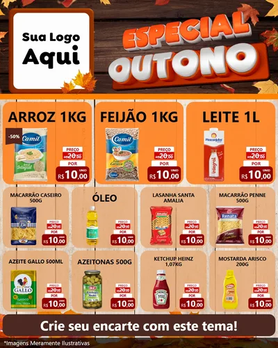 Modelo de Rede Social para Feed Instagram com o tema Especial Outono para Supermercado