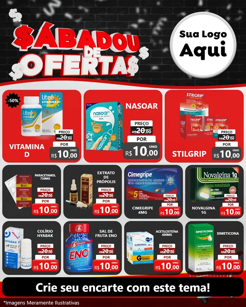 Modelo de Rede Social para Feed Instagram com o tema Sabadou de Ofertas para Farmácia