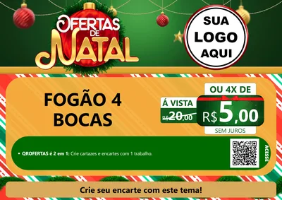 Modelo de Cartaz para Cartaz A4 Horizontal com o tema Ofertas de Natal para Móveis e Eletro