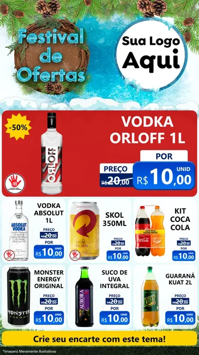 Modelo de Rede Social para Stories com o tema Festival de Ofertas - Inverno para Distribuidora de bebidas
