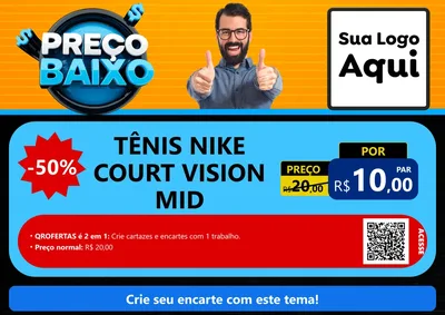 Modelo de Cartaz para Cartaz A4 Horizontal com o tema Preço Baixo para Calçados