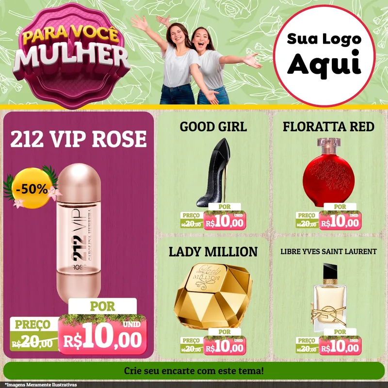 Modelo de Rede Social para Feed Facebook com o tema Para Você Mulher para Perfumes