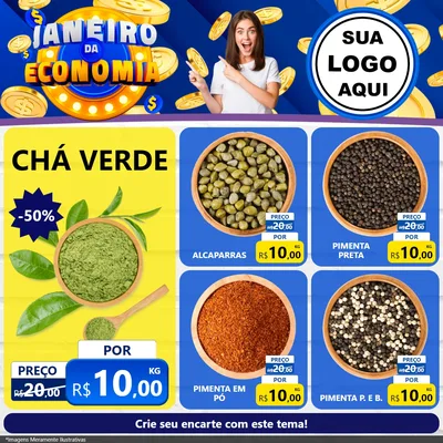 Modelo de Rede Social para Feed Facebook com o tema Janeiro da Economia para Produtos Naturais