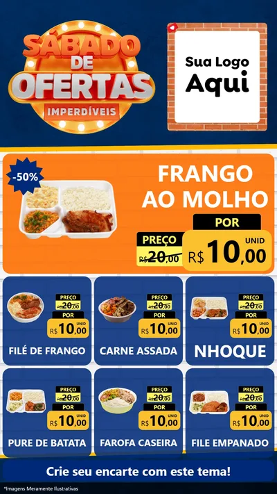 Modelo de Rede Social para Stories com o tema Sábado de Ofertas Imperdíveis para Restaurante