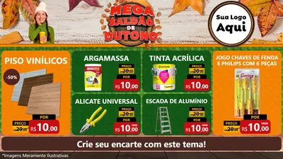 Modelo de TV para TV Horizontal com o tema Mega Saldão de Outono para Material para Construção