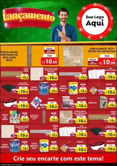 Modelo de Encarte para Encarte A4 Vertical com o tema Lançamento para Pisos e revestimentos
