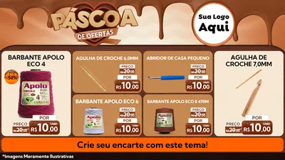 Modelo de TV para TV Horizontal com o tema Páscoa de Ofertas para Armarinho e Aviamentos
