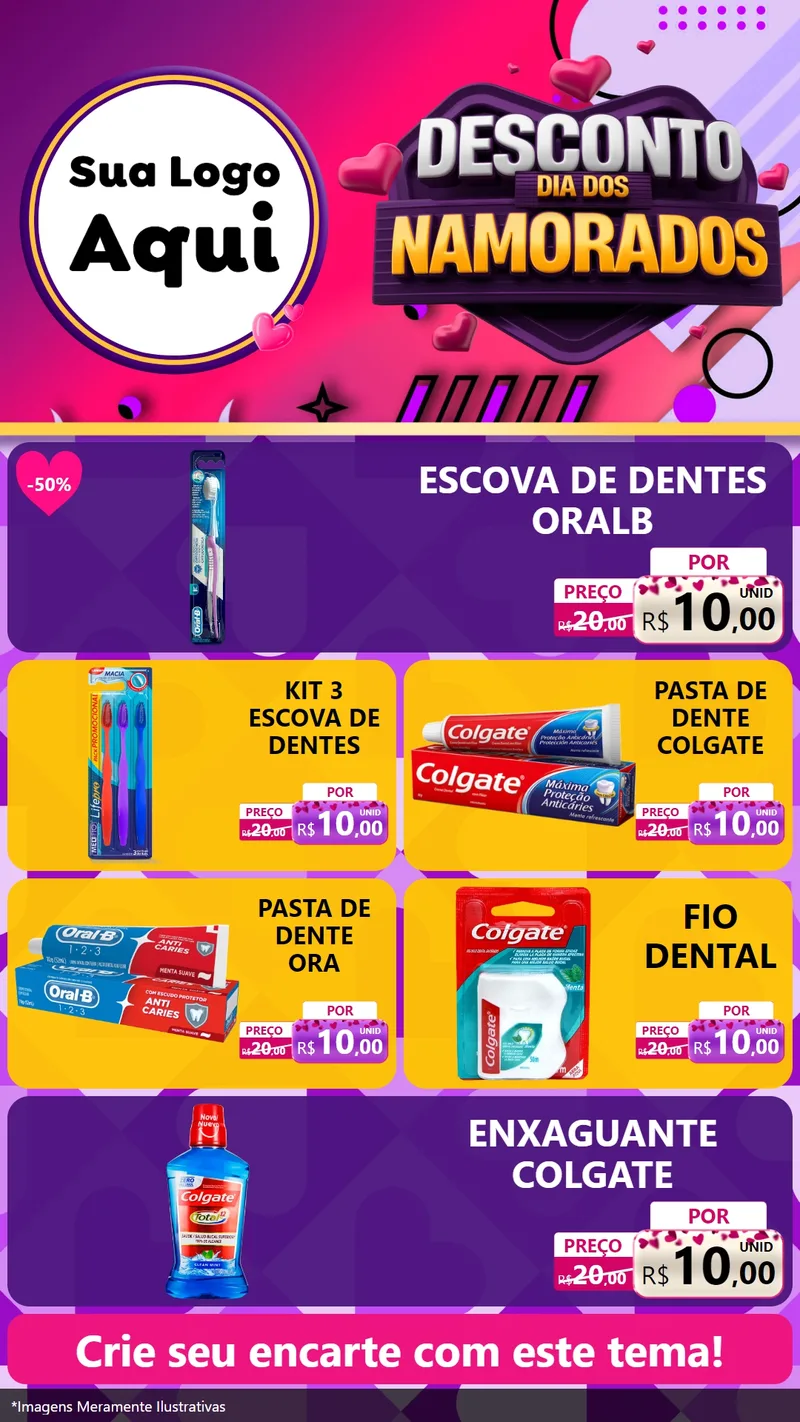 Modelo de TV para TV Vertical com o tema Desconto Dia dos Namorados para Higiene Pessoal