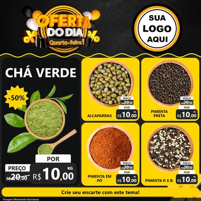 Modelo de Rede Social para Feed Facebook com o tema Oferta do Dia - Quarta Feira! para Produtos Naturais