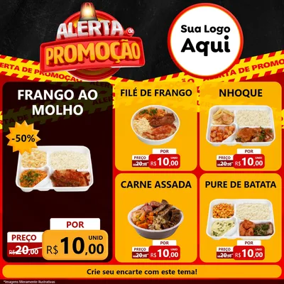 Modelo de Rede Social para Feed Facebook com o tema Alerta de Promoção para Restaurante