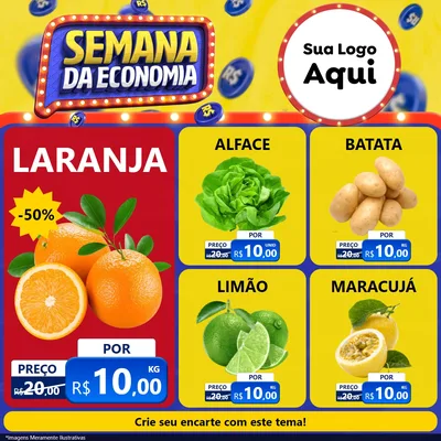 Modelo de Rede Social para Feed Facebook com o tema Semana da Economia para Hortifrúti
