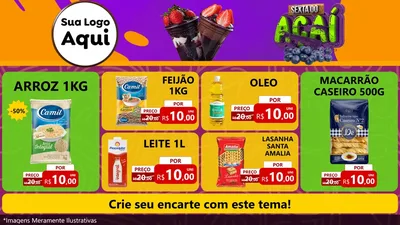 Modelo de TV para TV Horizontal com o tema Sexta do Açaí para Supermercado
