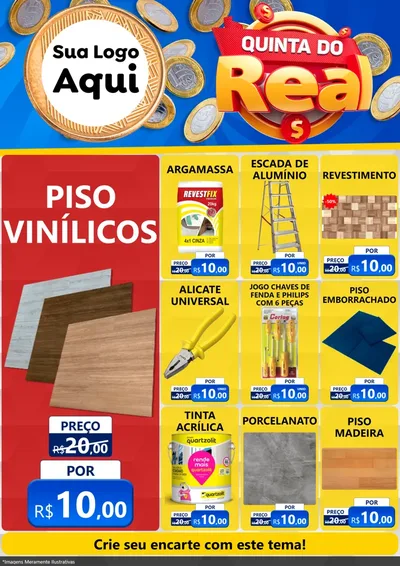 Modelo de Encarte para Encarte A4 Vertical com o tema Quinta do Real para Material para Construção