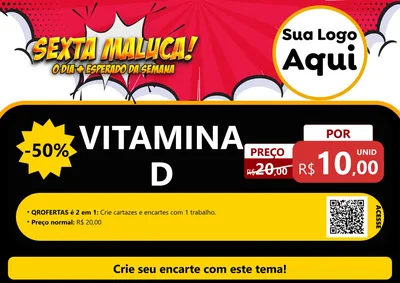 Modelo de Cartaz para Cartaz A4 Horizontal com o tema Sexta Maluca! para Farmácia