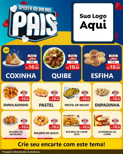 Modelo de Rede Social para Feed Instagram com o tema Oferta Do Dia Dos Pais para Salgadaria